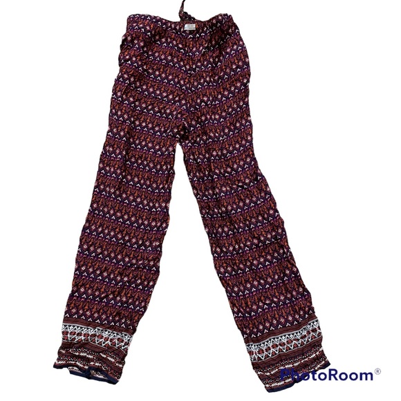 Punjammies Pajama Pants Bohemian Size M Lounge Slim Fit lightweight boho maroon - Picture 2 of 5